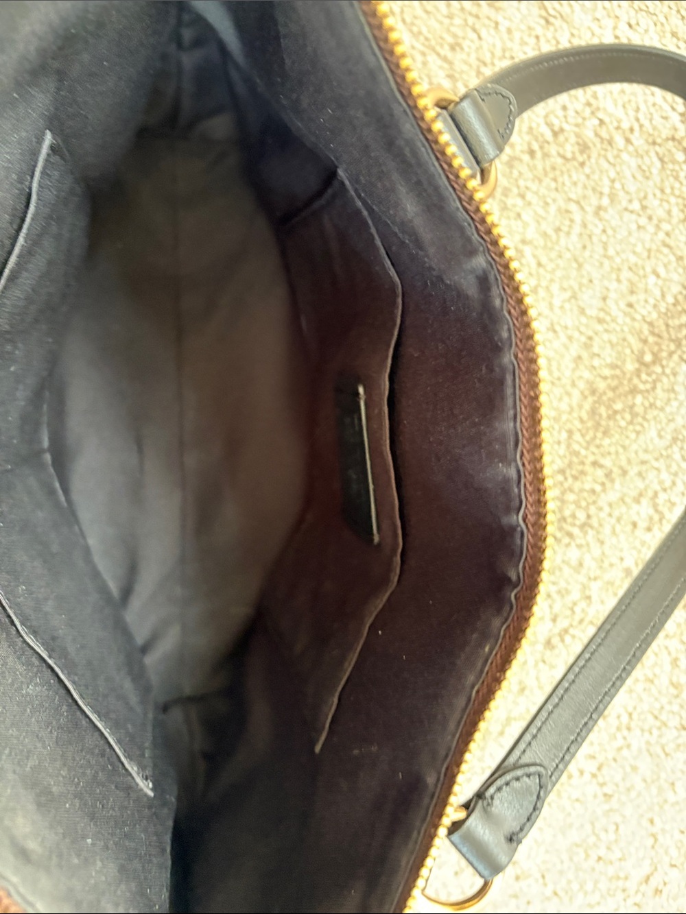 Coach Brown Signature Canvas Tote with Black Trim - Picture 6 of 7